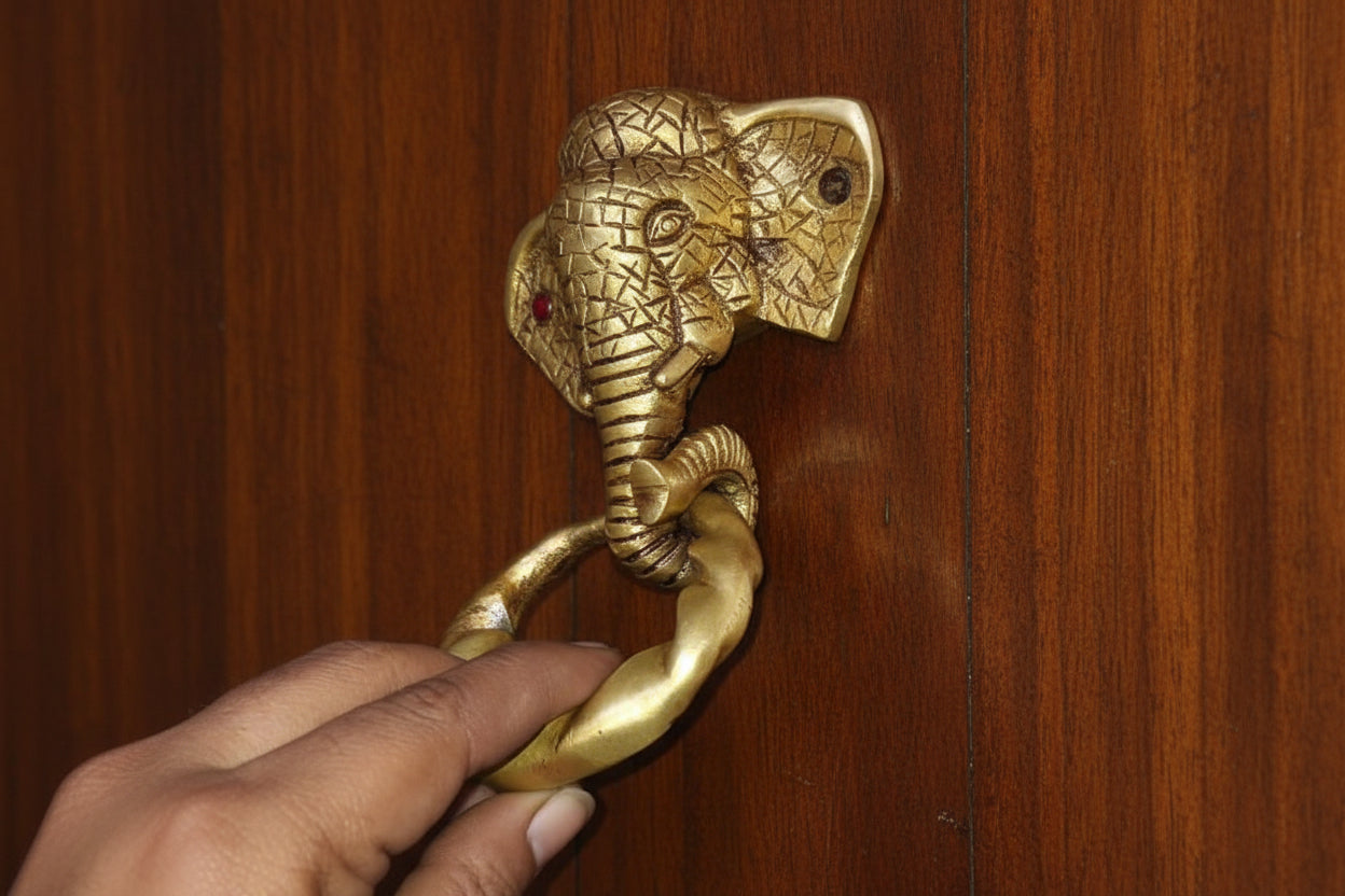 Brass Ganesh Door Knocker – Handcrafted Home & Office Entrance Décor