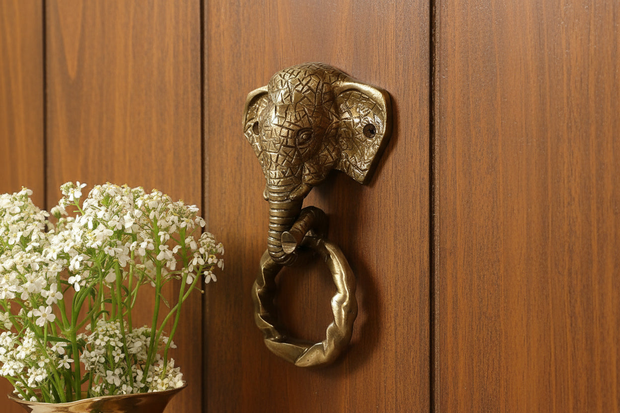 Brass Ganesh Door Knocker – Handcrafted Home & Office Entrance Décor