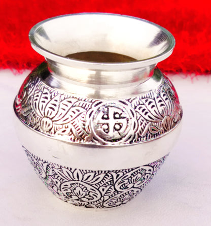 Antique finish German silver karwa chauth special return gift kalasha/ karwa