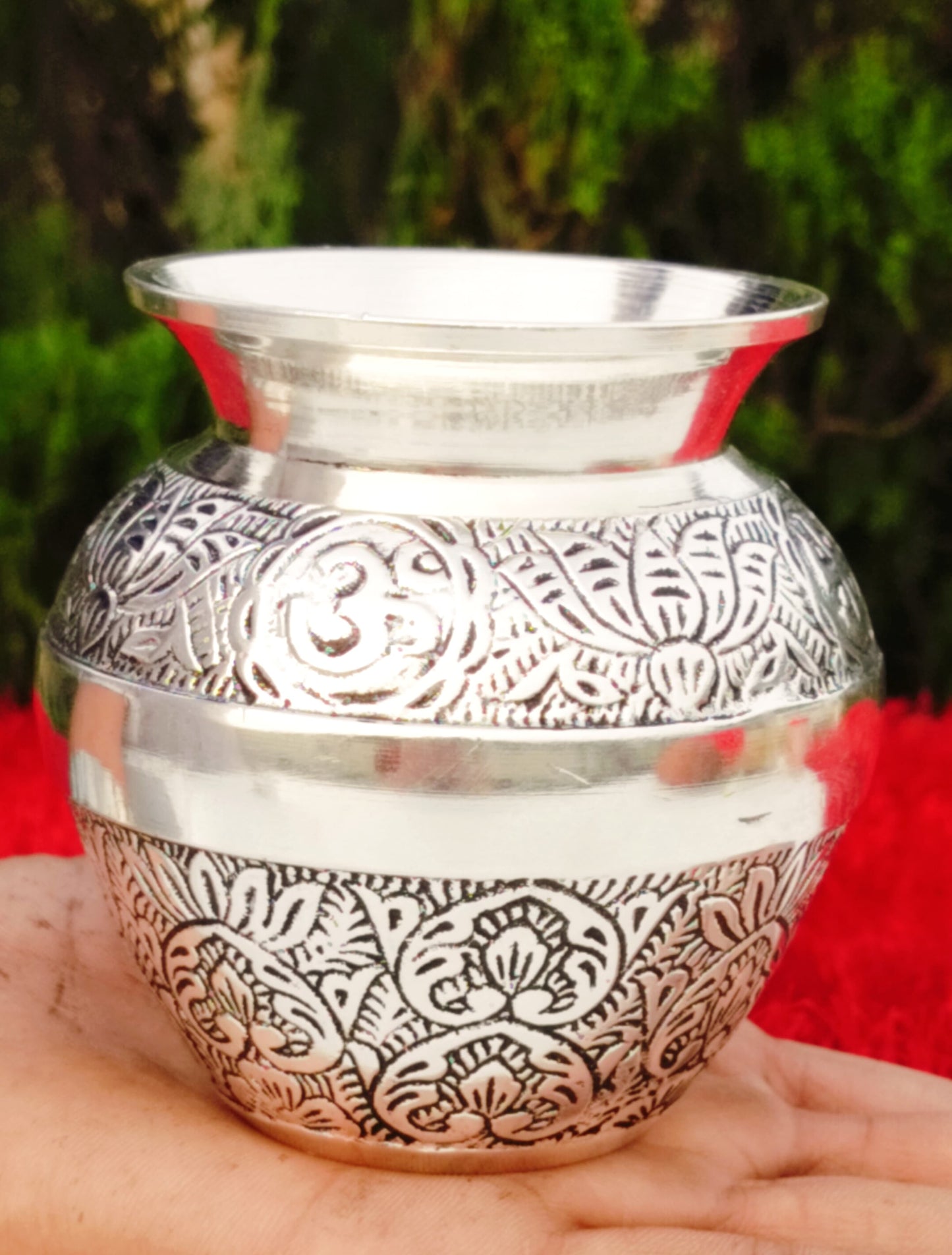 Antique finish German silver karwa chauth special return gift kalasha/ karwa