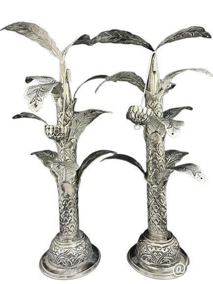 German silver 12" banana tree pair for diwali festival/ home décor/ housewarming pooja