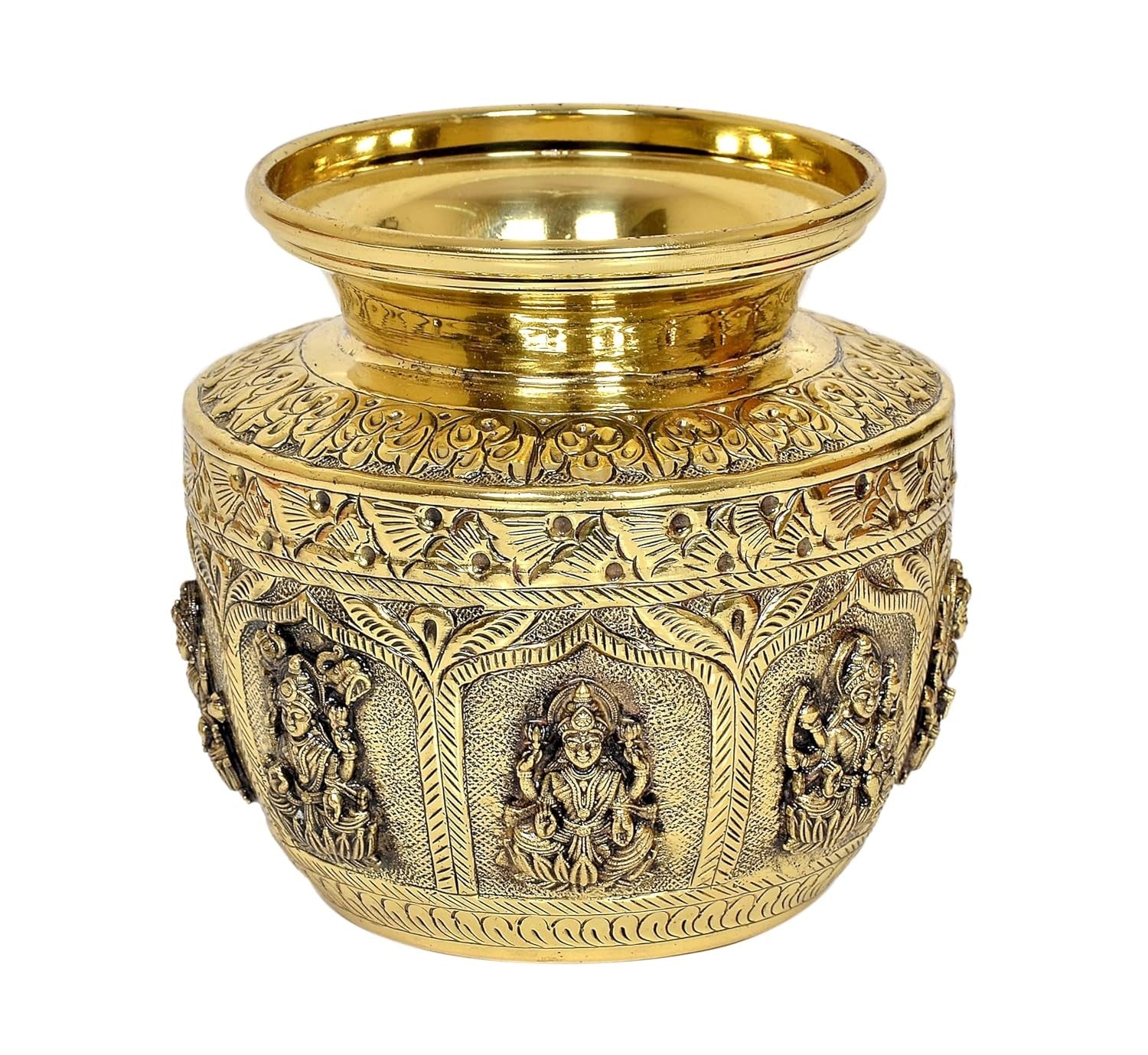 indiancraftsbykanika bronze ashtha lakshmi kalash lota for home temple/home décor