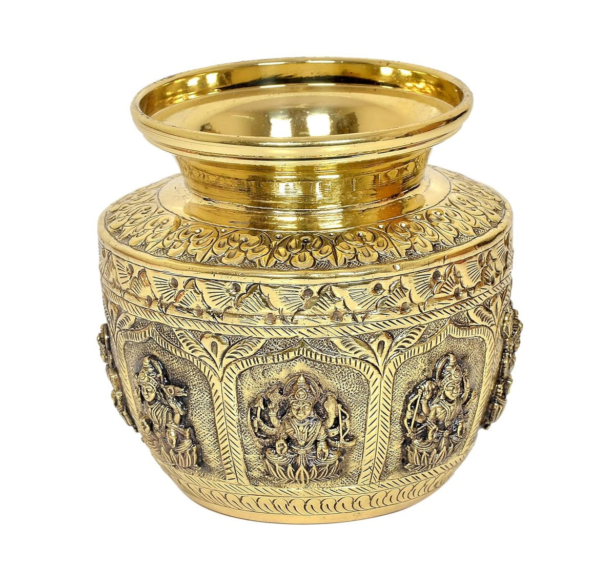 indiancraftsbykanika bronze ashtha lakshmi kalash lota for home temple/home décor