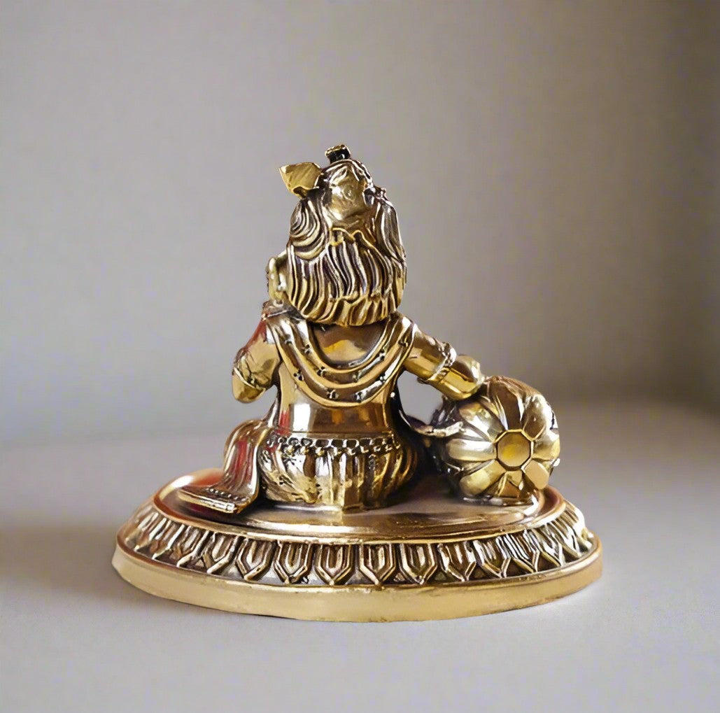 brass Laddu Gopal Ji Idol Bal Krishna Murti for Home Temple & Janmashtami Pooja Accessory & Spiritual Gift