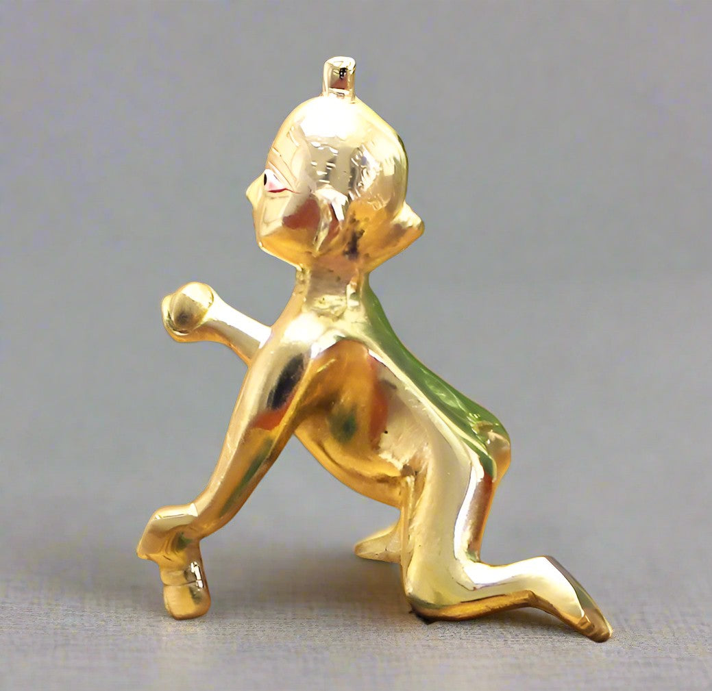 Brass Laddu Gopal Ji Idol Bal Krishna Murti for Home Temple & Janmashtami Pooja Accessory & Spiritual Gift, size 5