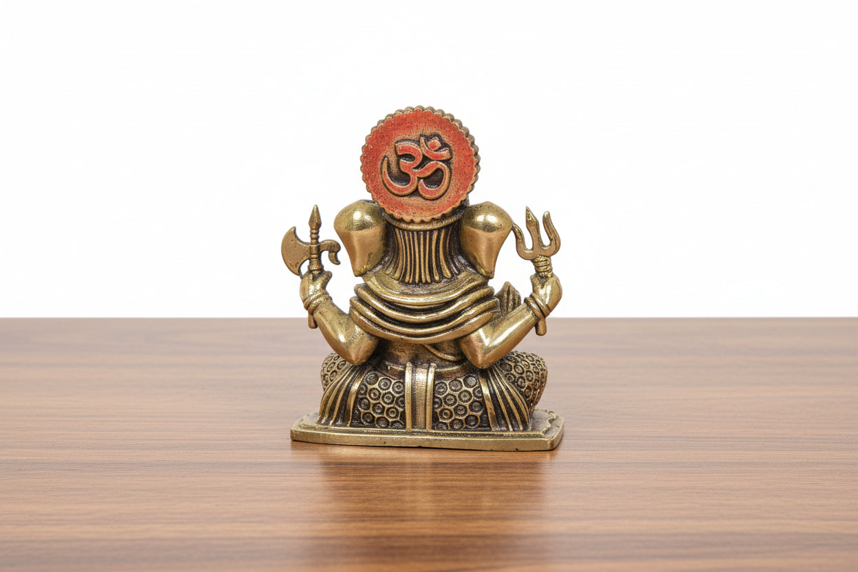 Brass Ganesh Idol – 2 Inch  Elegant Home Décor & Auspicious Gift