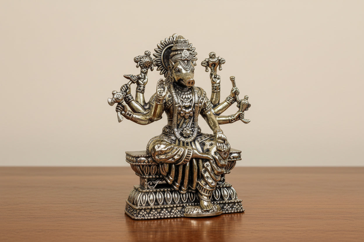 Brass Varahi Idol – 4 Inch  Divine Home Décor & Auspicious Gift