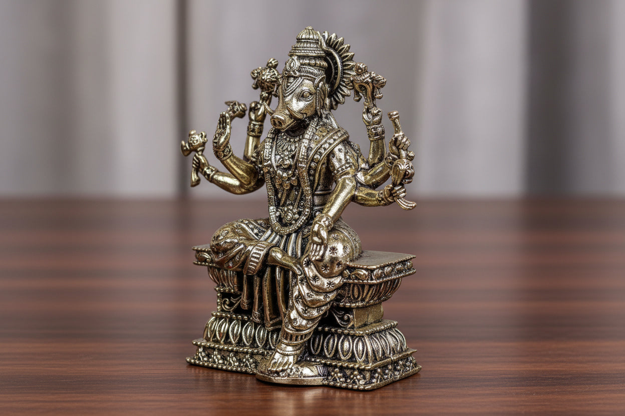 Brass Varahi Idol – 4 Inch  Divine Home Décor & Auspicious Gift