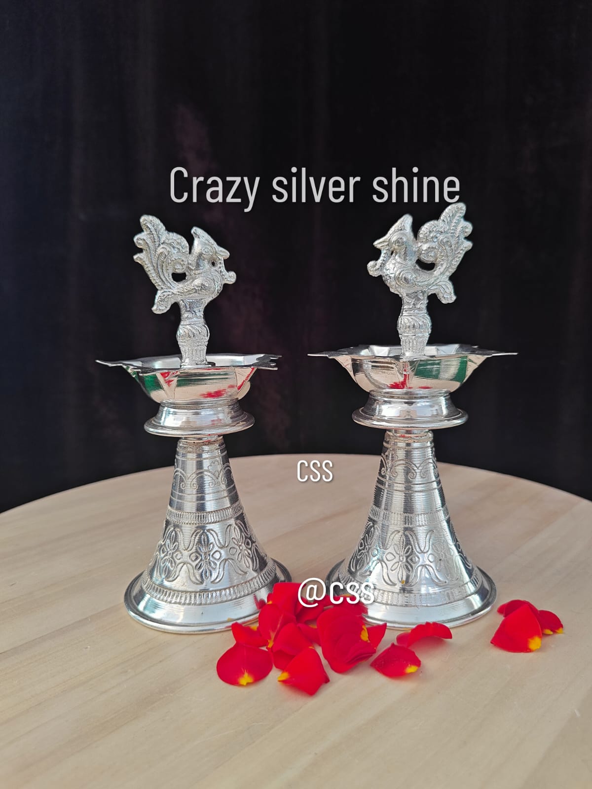 pure german silver diya with plates for diwali/housewarming pooja