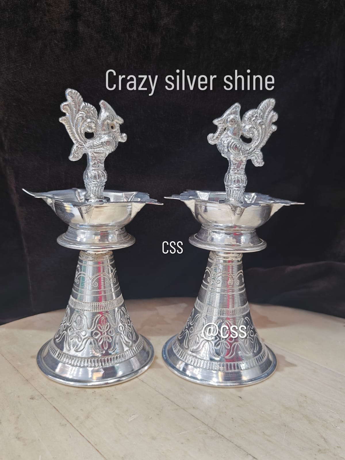 pure german silver diya with plates for diwali/housewarming pooja