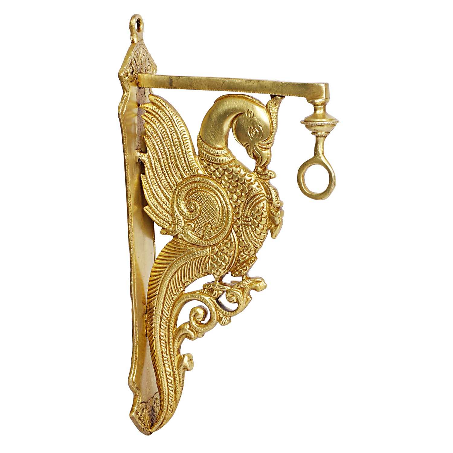 Brass Peacock with Bell Wall Hanging for Home Decor, showpiece, Bell