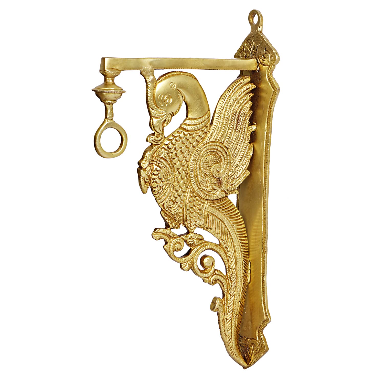 Brass Peacock with Bell Wall Hanging for Home Decor, showpiece, Bell