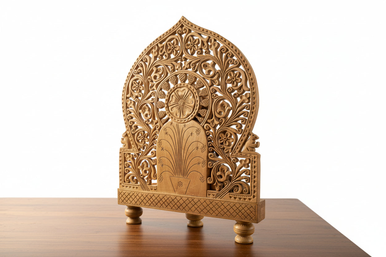 Wooden Ganesh Back Jali 12 inch Statue Idol for Home Decor/Home Office Temple showpiece/Gift Item
