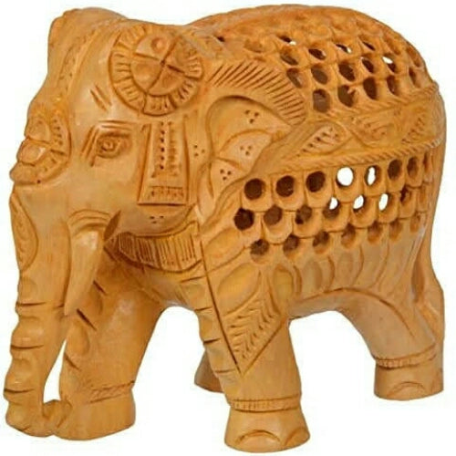 Wooden elephant undercut 6 inch showpiece/ statue for home decor/ gift purpose