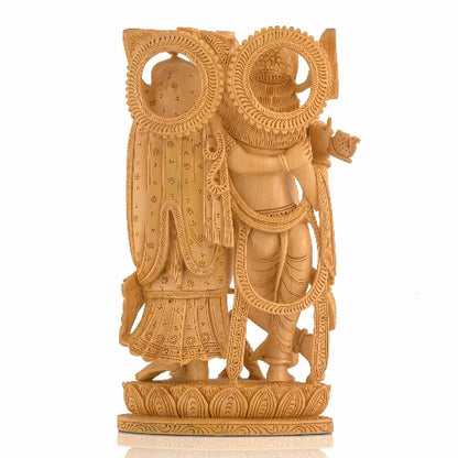 Wooden Radha Krishna 8 inch showpiece Statue Idol for Home/Office Temple/Gift Item/Home Decor