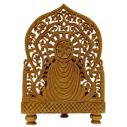 Wooden Jali Undercut Buddha Fully Carved Statue showpiece for Home Decor/Gift Purpose/Home/Office Temple