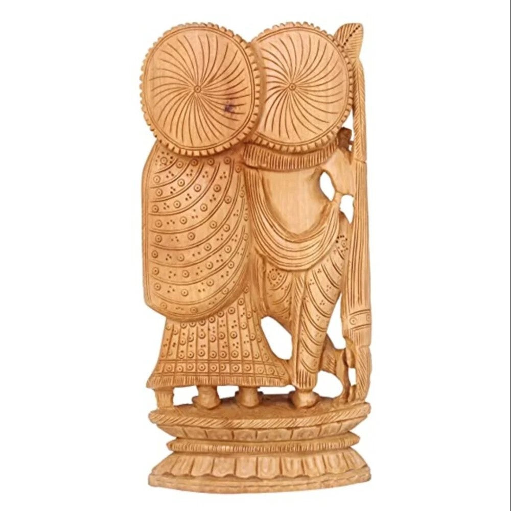 Fully Carved Wooden Radha Krishan Statue Handmade showpiece/Statue Idol for Home Decor/Gift Item/Temple