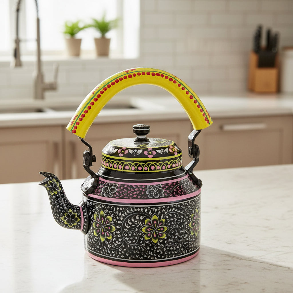 Colorful Handmade Kettle Décor | Bright Home Accent | Unique Kitchen Decoration