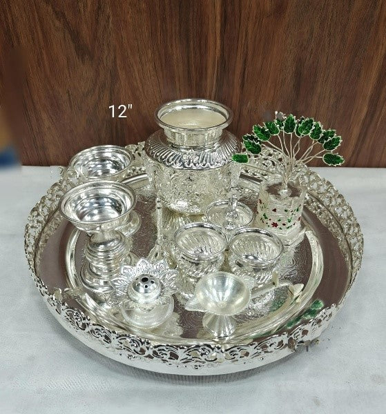 German Silver Combo Pooja thali Set