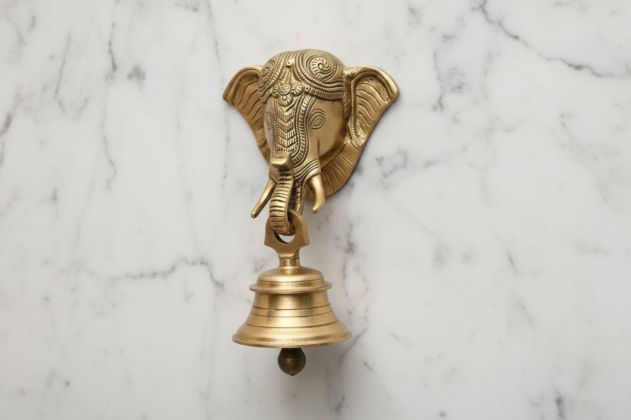 Brass Elephant Wall Hanging – Handmade Antique Finish Home Décor