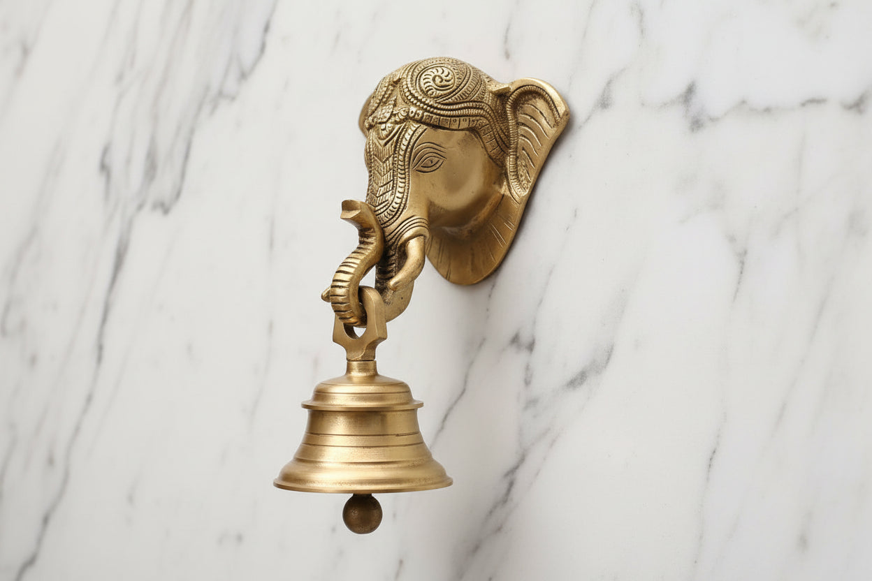 Brass Elephant Wall Hanging – Handmade Antique Finish Home Décor