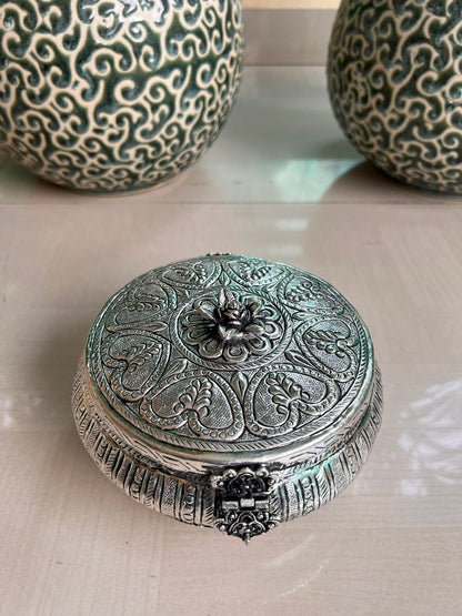 German silver Antique beautiful dry fruit box