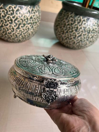 German silver Antique beautiful dry fruit box