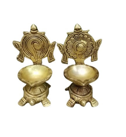 Shankh Chakra Deepak Set for House Warming Pooja/ Diwali / Temple