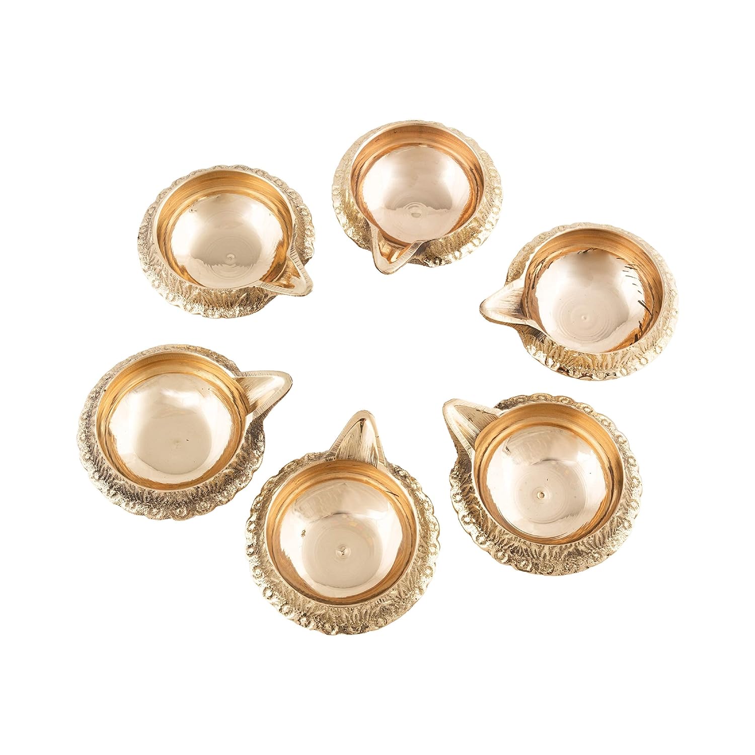 Set of 6 Brass Diya Set for Pooja / Gift Item / House Warming