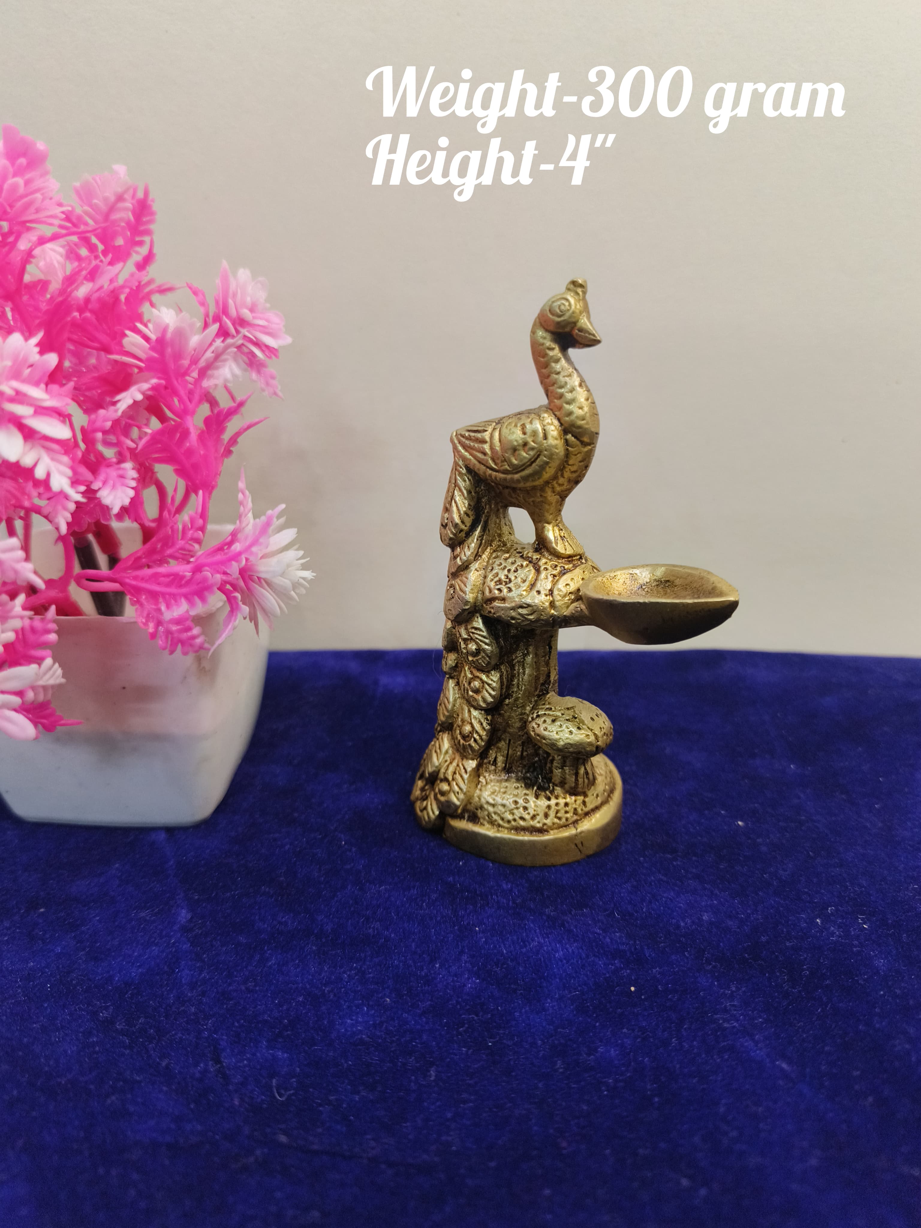Brass Small Peacock Diya for Home/Office Temple/ showpiece