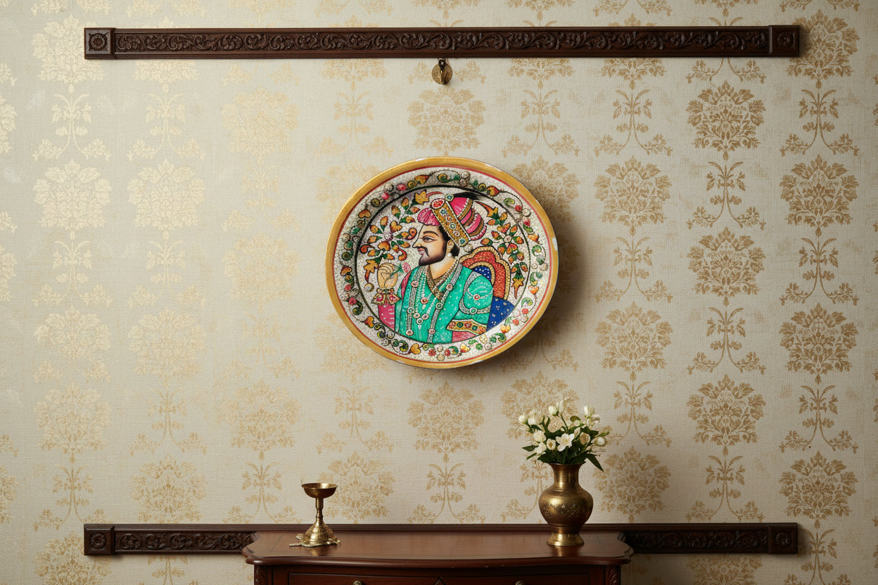 Marble raja  Rani Wall Hanging with Meenakari Work – Handcrafted Home Décor Art