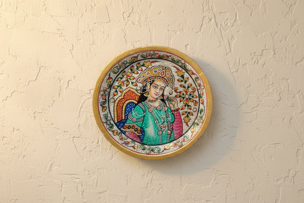 Marble raja  Rani Wall Hanging with Meenakari Work – Handcrafted Home Décor Art