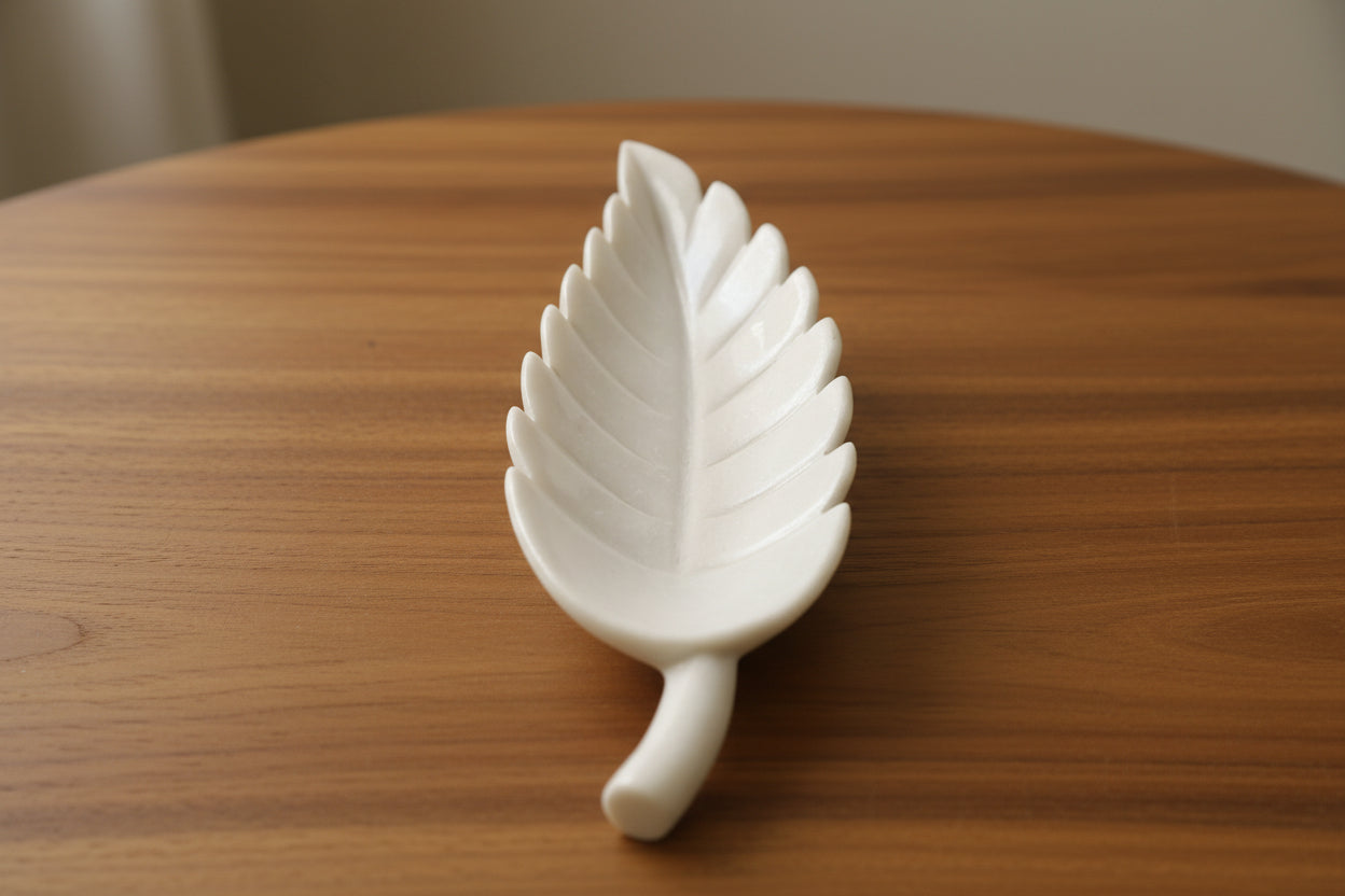 marble leaf platter / serving tray / home decor