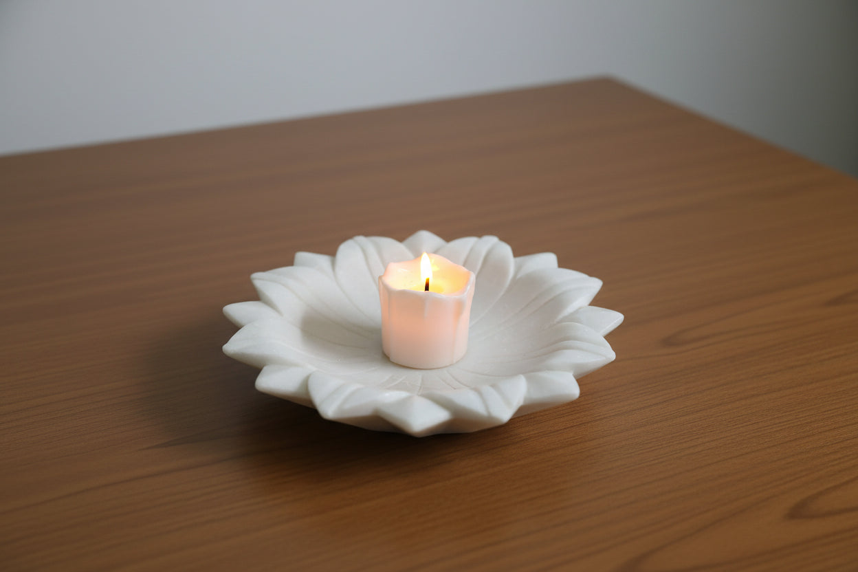 Marble lotus Urli – Colorful Handcrafted Bowl for Home Décor
