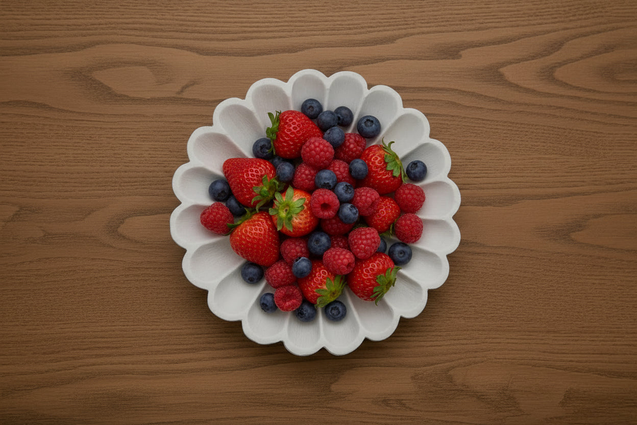 Marble Flower Urli 9" – Handcrafted Home Décor Bowl & Snacks Platter