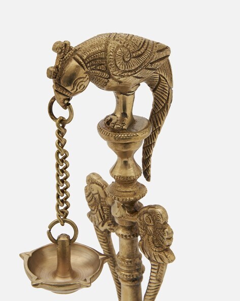 Brass Set of 2 Peacock Diya with Legs for Diwali Festival/Home Decor/Gift Item