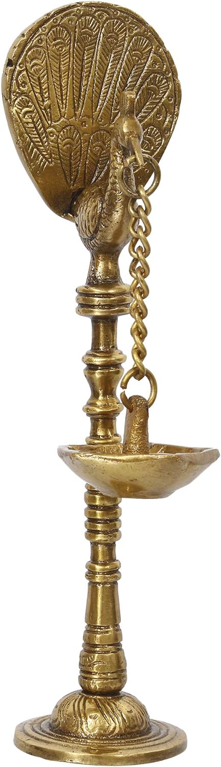 Brass Set of 2 Peacock Diya Set for Home Decor/House Warming Pooja/Diwali Festival