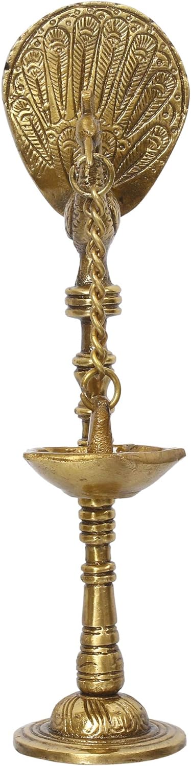 Brass Set of 2 Peacock Diya Set for Home Decor/House Warming Pooja/Diwali Festival