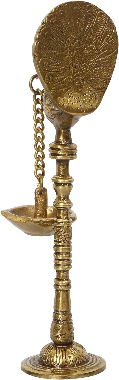 Brass Set of 2 Peacock Diya Set for Home Decor/House Warming Pooja/Diwali Festival