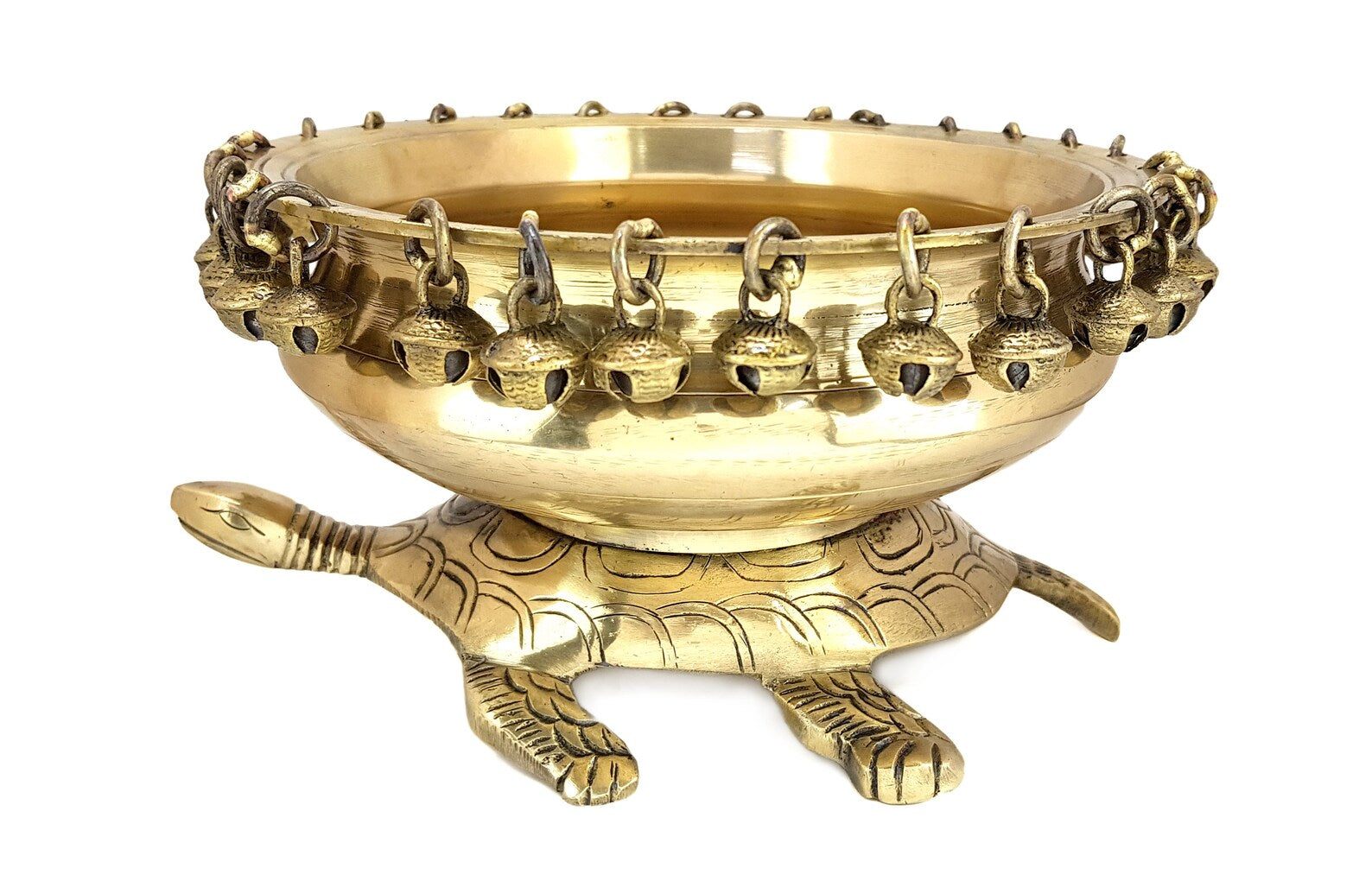 Brass tortoise urli with ghungru bowl home decor/gift item/office
