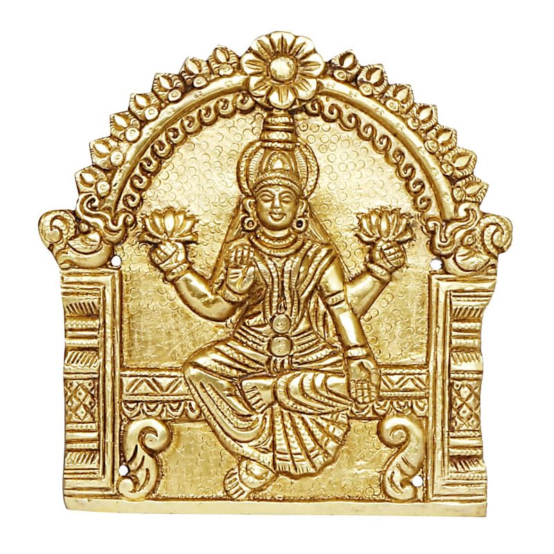 Brass astha Lakshmi Wall Hanging Idols/Sculpture for Home Decor/Temple/Office, Golden