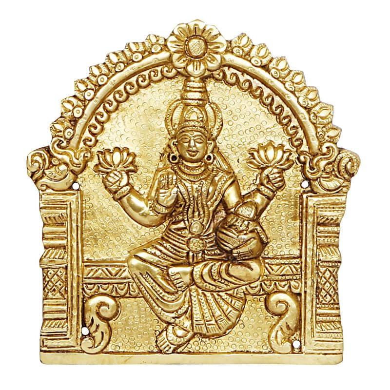 Brass astha Lakshmi Wall Hanging Idols/Sculpture for Home Decor/Temple/Office, Golden