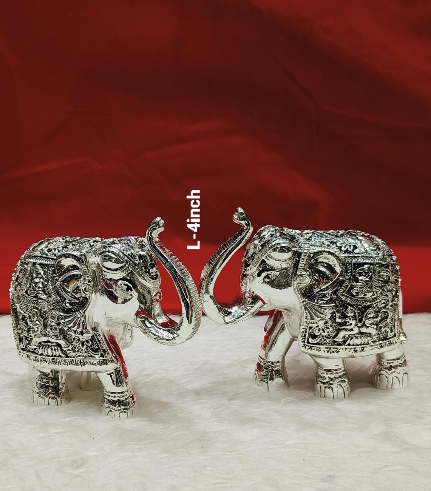 Antique finish Silver Plated Gajantlaxmi Set Of 2 Pieces