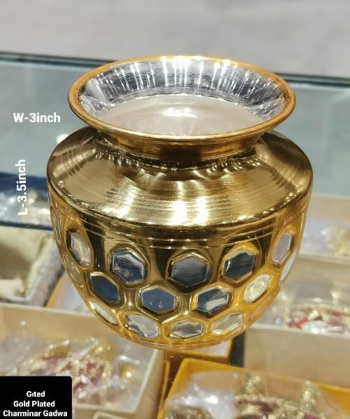 Silver Plated golden color Charminar Gadwa/ kalash