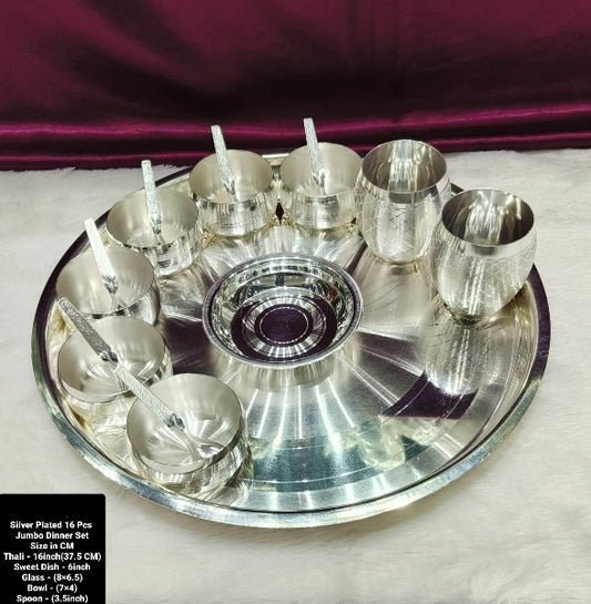 Silver Plated 16 Pieces Jumbo Dinner Set