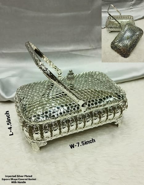 Silver Plated dry fruit/ snacks tray with lid and handle