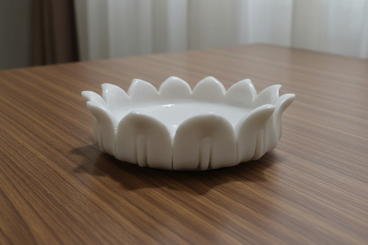 Marble Flower Urli Bowl – 6 Inch Decorative Centerpiece