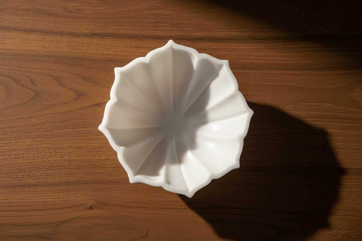 Marble Urli Bowl – 6 Inch Decorative Centerpiece