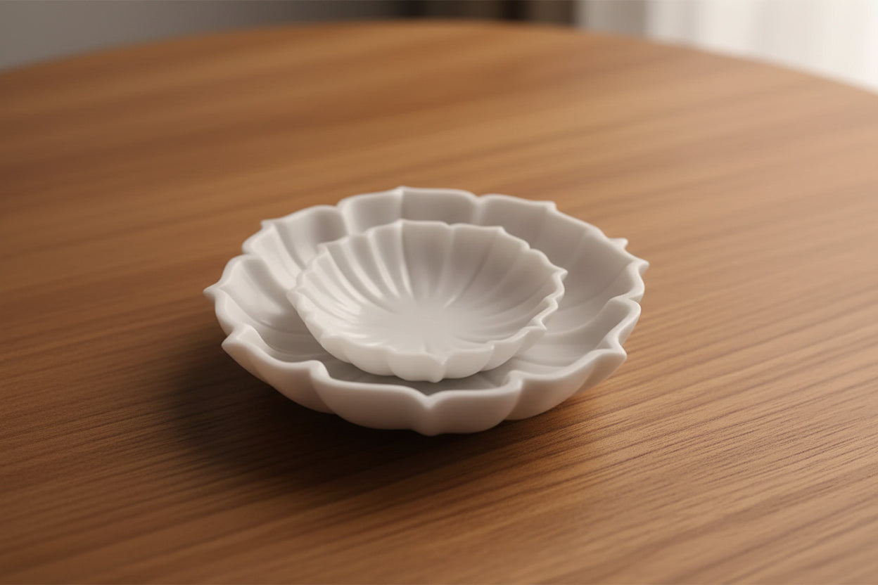 set of 2 Marble Urli Bowl – 6 and 9 Inch Decorative Centerpiece