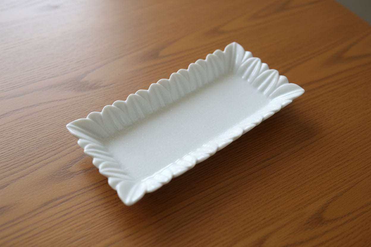 Marble Rectangle Urli Bowl – 12 Inch Decorative Centerpiece